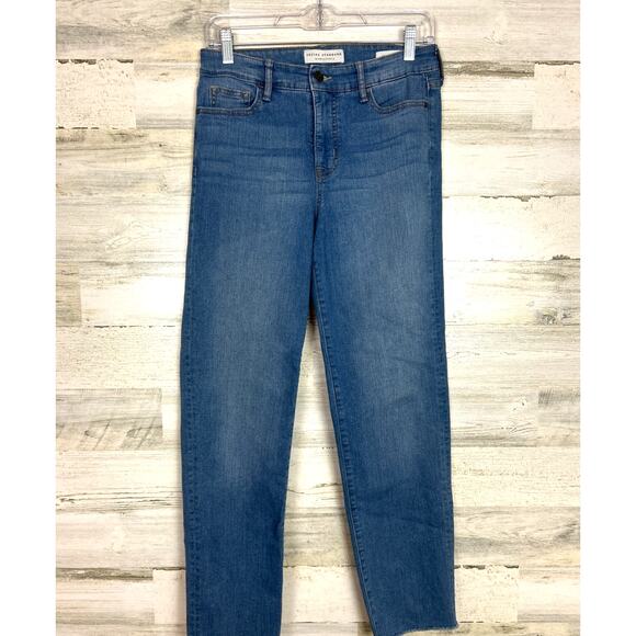 Social Standard by Sanctuary women's 2 slim straight blue denim jean distressed - Picture 1 of 8